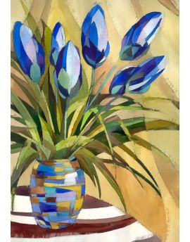 Blue Flowers In Vase 1