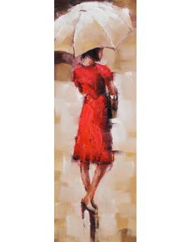 The Woman In Red Dress Holding An Umbrella 3