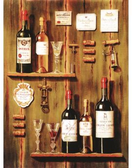 Wine And Glasses On Shelves