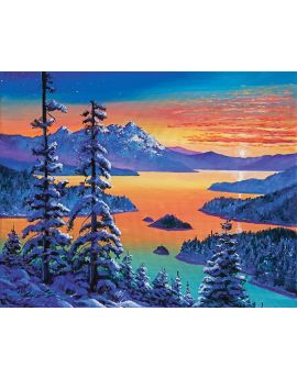 Beautiful Snowscape At Sunset