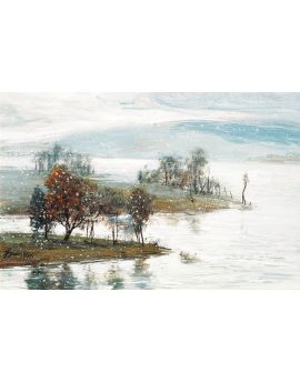 Quiet Snowing Landscape