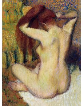Woman Combing Her Hair By Edgar Degas