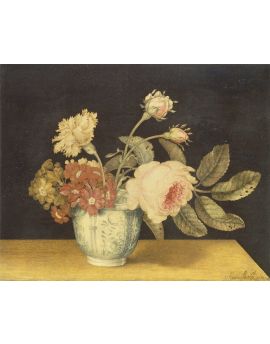 Flowers In A Delft Jar By Marshal Alexander