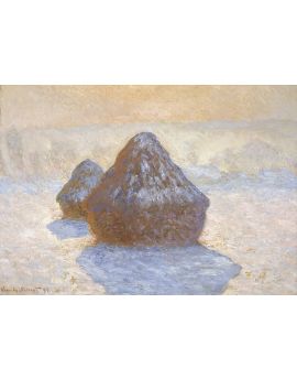 Grainstacks, White Frost Effect By Claude Monet