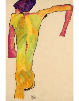 Male Nude, Propping Himself Up By Egon Schiele