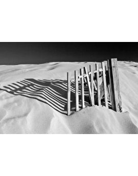 Fences At Night In Desert