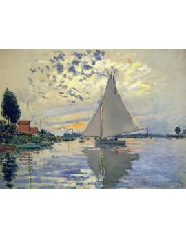 Sailboat At Le Petit-Gennevilliers by Claude Monet