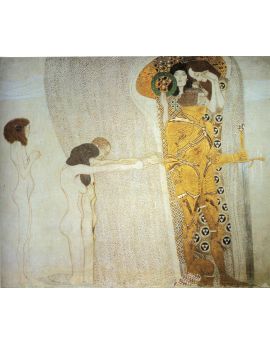 The Beethoven Frieze The Longing For Happiness Left Wall by Gustav Klimt