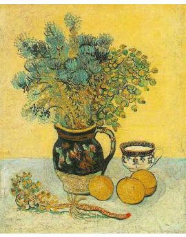 Still Life Majolica Jug With Wildflowers by Vincent van Gogh