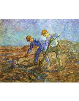 Two Peasants Diging (After Millet) by Vincent van Gogh