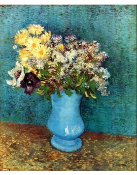 Vase With Flieder, Margerites Und Anemones by Vincent van Gogh