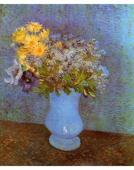 Vase With Lilacs, Daisies And Anemones by Vincent van Gogh