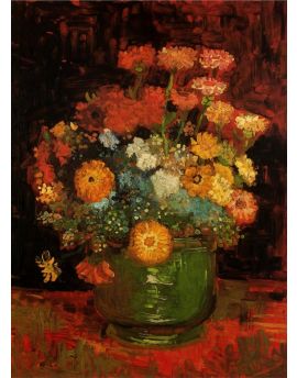 Vase With Zinnias by Vincent van Gogh