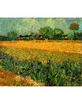 View Of Arles With Irises In The Foreground by Vincent van Gogh