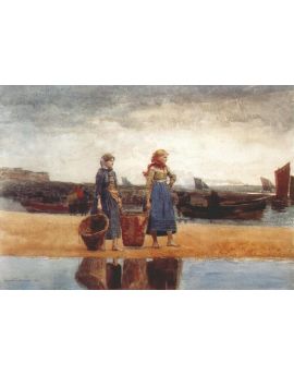 Two Girls On The Beach Tynemouth 1891 by Winslow Homer