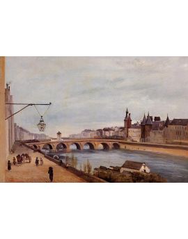 View Of The Pont Au Change From Quai De Gesvres 1830 by Camille Corot