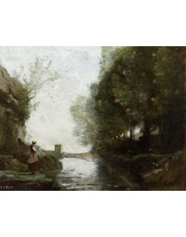 Watercourse Leading To The Square Tower 1870 by Camille Corot