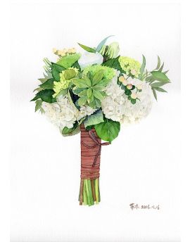 A Bunch Of Hydrangea By Pan Xiaotong