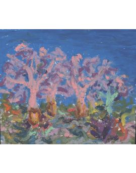 Trees Under Starry Night Sky By Zhu Dayao