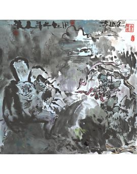Swordsman Bullfighting By Yu Yuen
