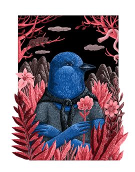 Blue Birdman By Fu Zhongqian