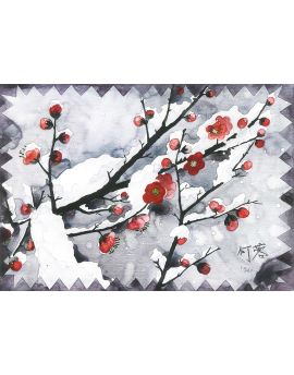 Red Plum In Snow By He Rong