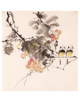 Two Birds Landing On A Branch