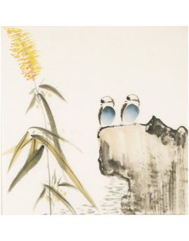 Two Birds Landing On The Stone