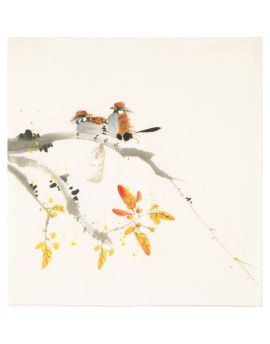 Two Birds Landing On The Branch 15