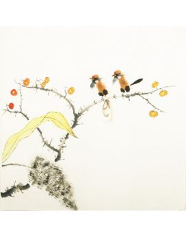 Two Birds Landing On The Branch 27