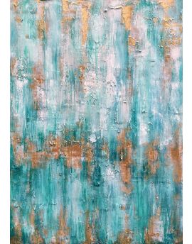 Blue And Gold Abstract Art