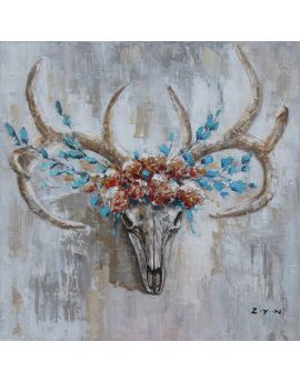 Antelope Head With Garlands And Tree Branches