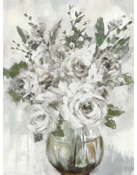 White Flowers In Glass Vase 1