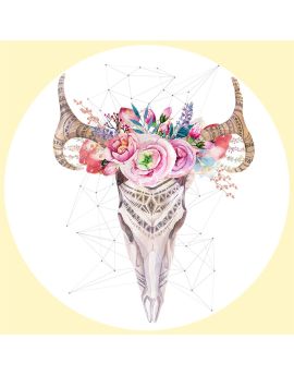 Deer Skull With Bunch Of Flowers