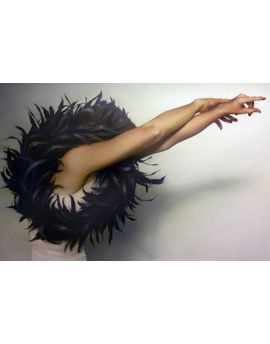 Girl In Black Feather Wreathes