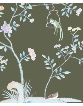 Couple Birds With Flowers