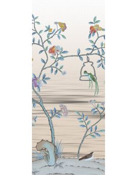 Couple Of Birds On Flowery Tree