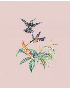 Two Blue Hummingbirds