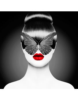Butterfly Covering Face Of Lady