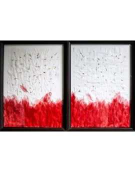 Red Leaf Rubbing Paper Artwork
