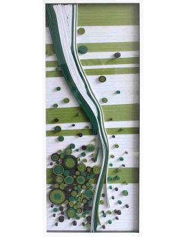 3D Green Paper String Artwork