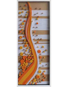 3D Orange Paper String Artwork