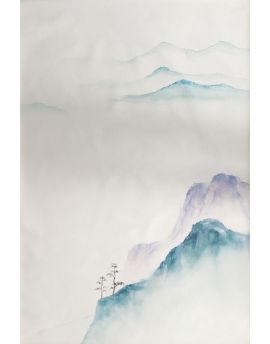 Cyan Rising Layers Of Mountain Peaks