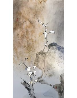 Plum Branches By Stone