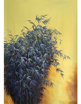 A Cluster Of Bamboo In Yellow Background