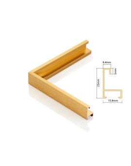 Aluminum Alloy Metallic Frame, Width: 6.4 mm, Thickness: 25 mm, SOAAF722G004DA