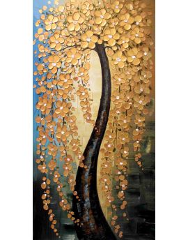 Tall Blossom Tree By Palette Knife