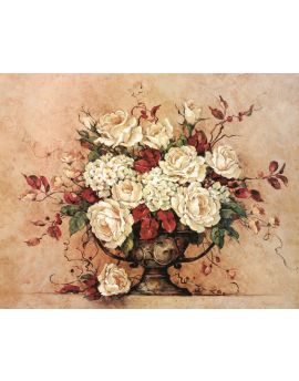 Vase Of Roses And Hydrangeas