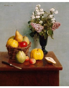 Still Life With Flowers And Fruit 1866 By Henri Fantin-Latour