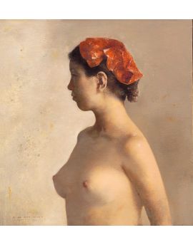Nude Girl With Red Headscarf